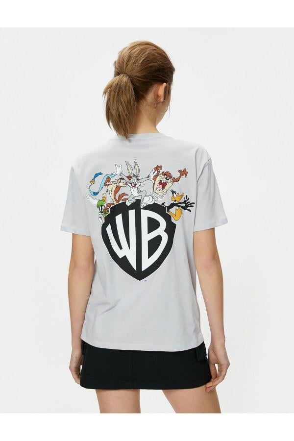 Koton 4Sal10139Ik 023 Gri Genç Kız Pamuk Jersey Kısa Kollu T-Shirt