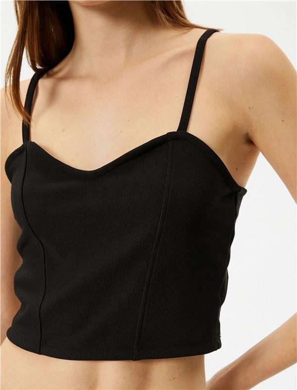 Koton 4Sal30017Ik 999 Siyah Genç Kız Elastan Jersey Atlet