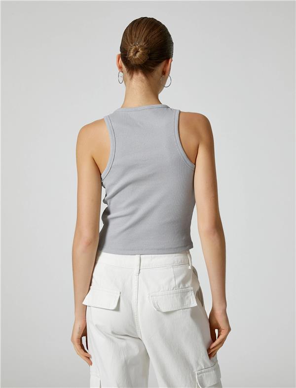 Koton 4Sal30065Ik 031 Gri Genç Kız Jersey Kolsuz Basic T-Shirt