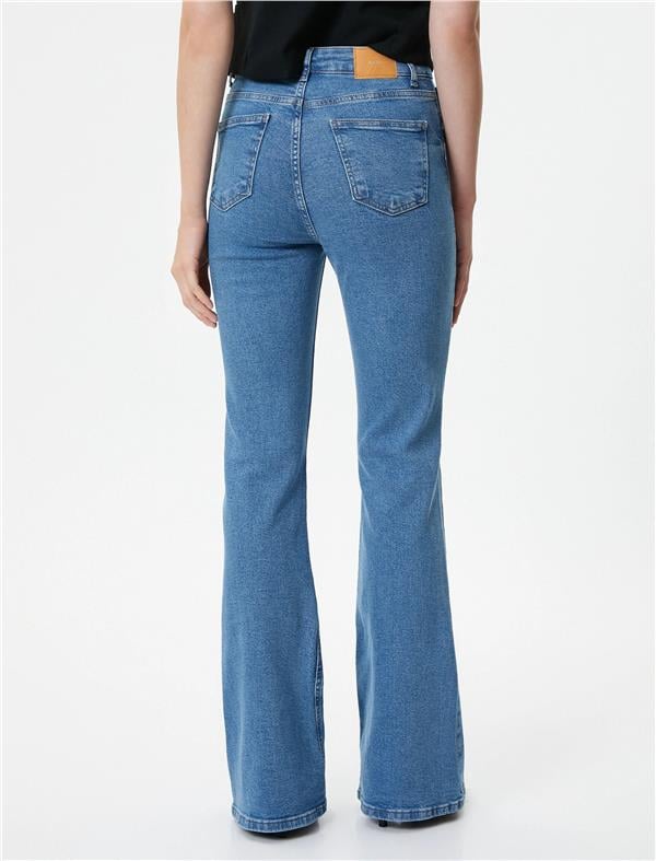 Koton 4Sal40006Md Mid Orta İndigo Kadın Pamuk Denim Pantolon