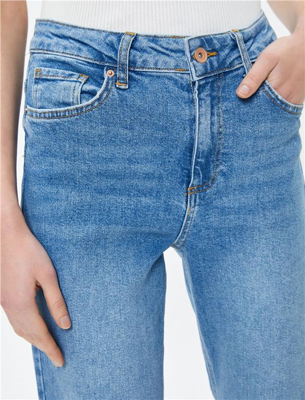 Koton 4Sal40008Md Lgt Açık İndigo Kadın Denim Pantolon