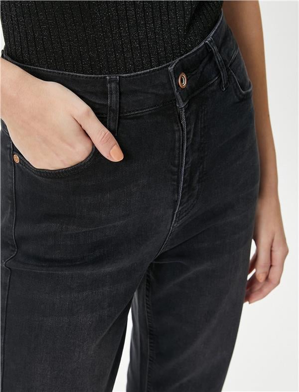 Koton 4Sal40025Md Blk Siyah Kadın Denim Pantolon