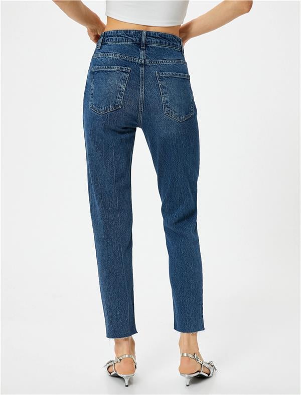 Koton 4Sal40306Md Drk Koyu İndigo Kadın Denim Pantolon