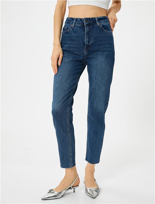 Koton 4Sal40306Md Drk Koyu İndigo Kadın Denim Pantolon