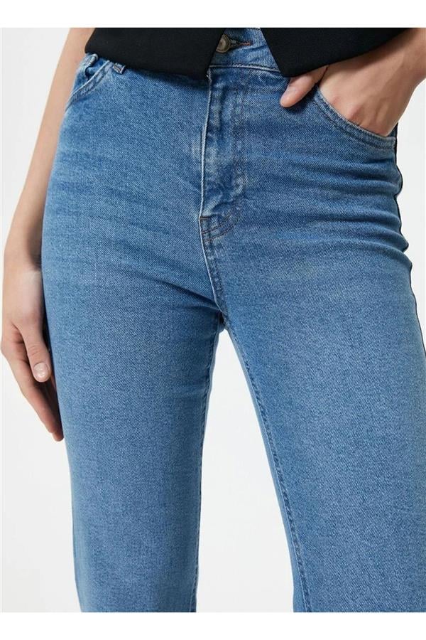 Koton 4Sal40306Md Mıd Orta İndigo Kadın Denim Pantolon