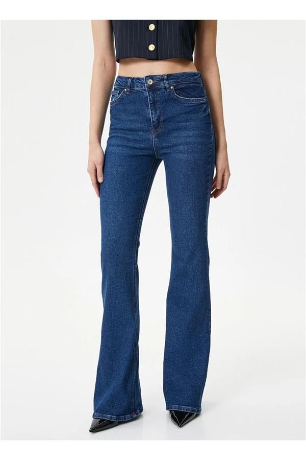 Koton 4Sal40314Md Mıd Orta İndigo Kadın Denim Pantolon