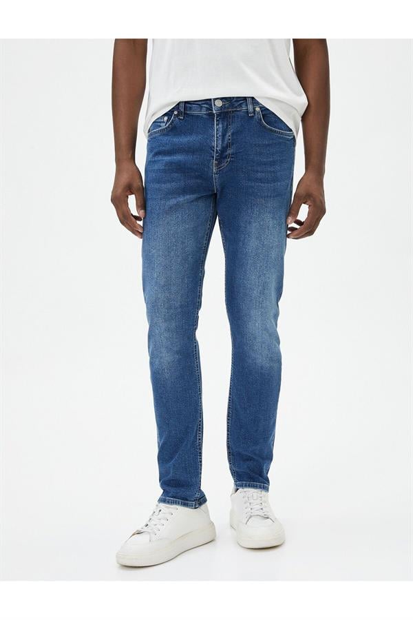 Koton 4Sam40011Nd 741 Koyu İndigo Erkek Denim Pamuk Pantolon