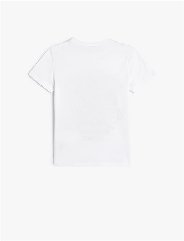 Koton 4Skb10494Tk 000 Beyaz Erkek Çocuk Pamuk Jersey Kısa Kollu T-Shirt