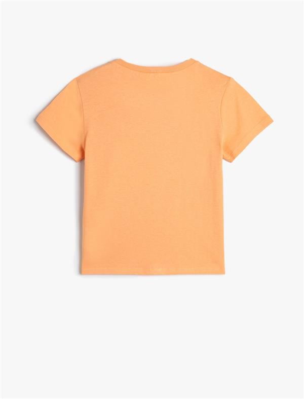 Koton 4Skg10028Ak 209 Turuncu Kız Çocuk Jersey Kısa Kollu T-Shirt
