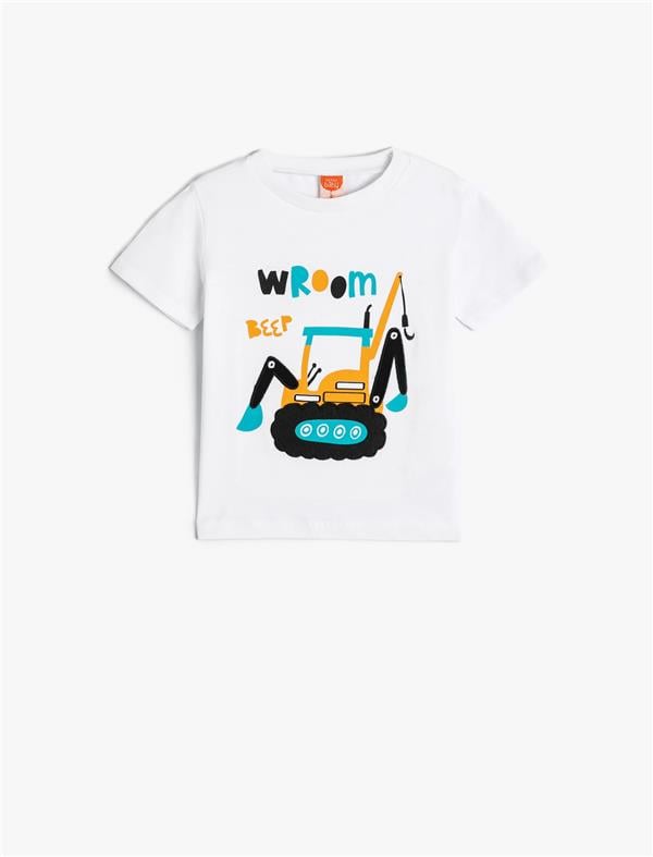 Koton 4Smb10179Tk 010 Ekru Erkek Bebek Jersey Kısa Kollu T-Shirt