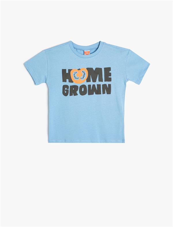 Koton 4Smb10321Tk 627 Mavı Erkek Bebek Jersey Kısa Kollu T-Shırt