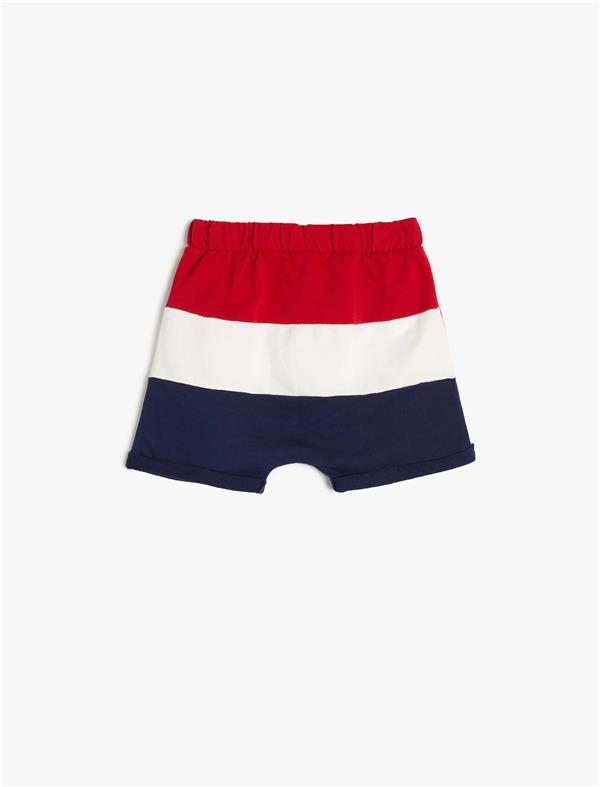 Koton 4Smb40106Tk 4S0 Kırmızı Çizgili Erkek Bebek Jersey Şort