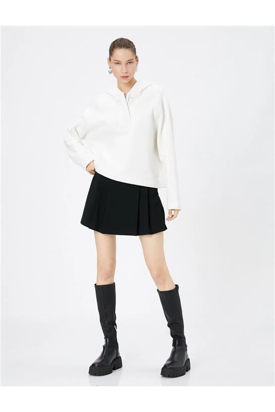 Koton 4Wal10149Ik 010 Ekru Genç Kız Pamuk Jersey Sweatshirt