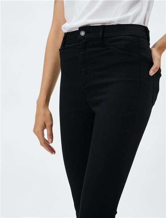 Koton 4Wal40056Md Blk Siyah Kadın Pamuk Denim Pantolon