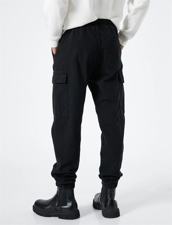 Koton 4Wam40033Hw 999 Siyah Erkek Pamuk Woven Bottoms Pantolon