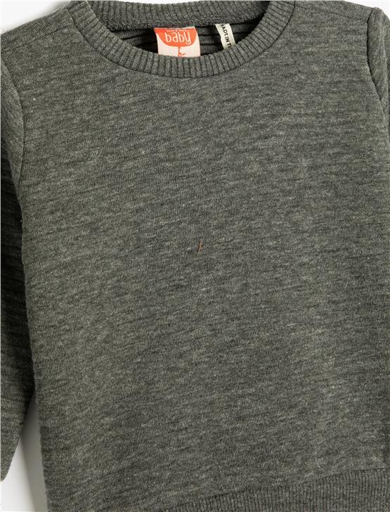 Koton 4Wmb10021Tk 045 Antrasit Erkek Bebe Pamuk Jersey Sweatshirt