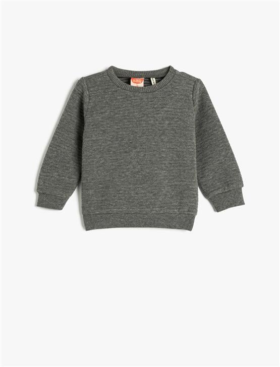 Koton 4Wmb10021Tk 045 Antrasit Erkek Bebe Pamuk Jersey Sweatshirt