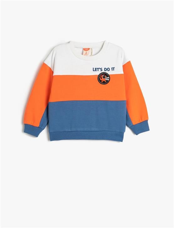 Koton 4Wmb10055Tk 002 Ekru Erkek Bebe Pamuk Jersey Sweatshirt