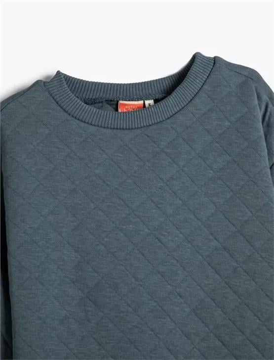 Koton 4Wmb10172Tk 715 Lacivert Erkek Bebek Pamuk Jersey Sweatshirt