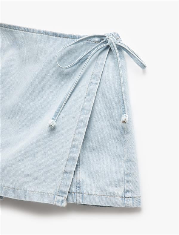 Koton 5Sal40010Md Bch Bleach Kadın Pamuk Denım Short