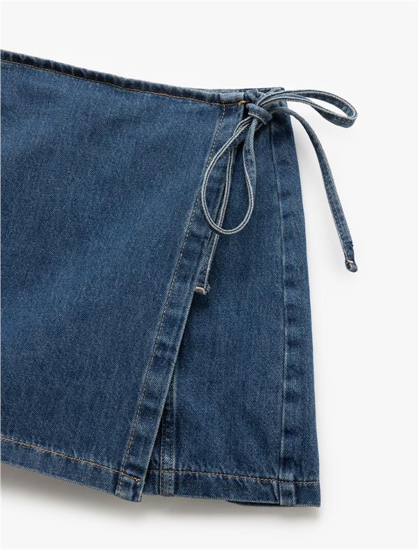 Koton 5Sal40010Md Drk Koyu Indıgo Kadın Pamuk Denım Short