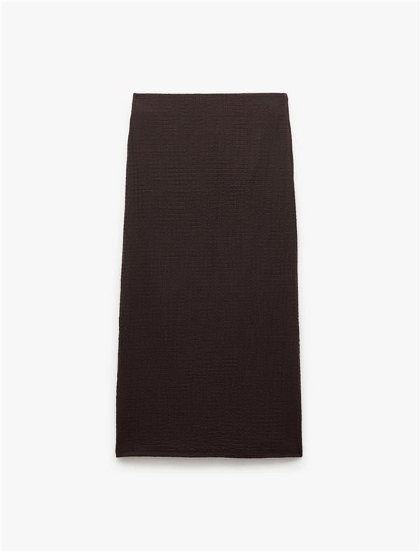 Koton 5Sal70021Ik 512 Kahverengı Genc Kız Jersey Elastan Etek