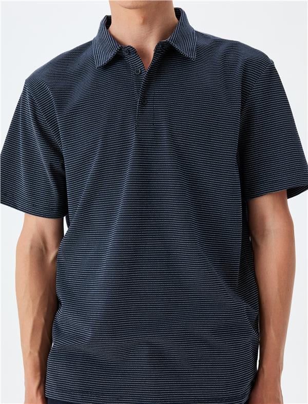 Koton 5Sam10010Mk 716 Lacıvert Erkek Jersey Pamuk Polo T-Shırt