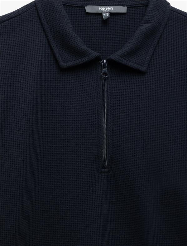 Koton 5Sam10013Mk 716 Lacıvert Erkek Pamuk Jersey Polo T-Shırt