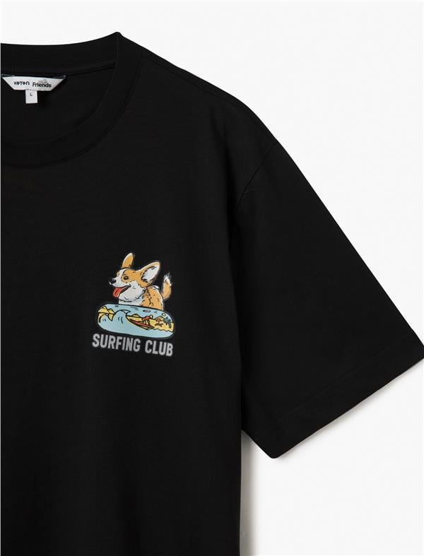 Koton 5Sam10048Hk 999 Sıyah Erkek Pamuk Jersey T-Shırt
