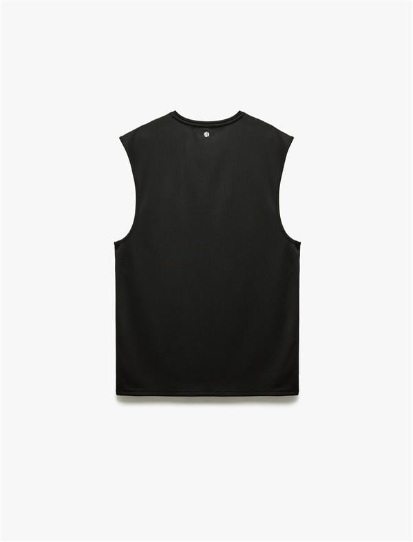 Koton 5Sam30012Nk 999 Sıyah Erkek Polıester Jersey Spor Kolsuz T-Shırt