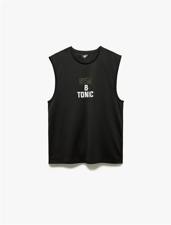 Koton 5Sam30012Nk 999 Sıyah Erkek Polıester Jersey Spor Kolsuz T-Shırt