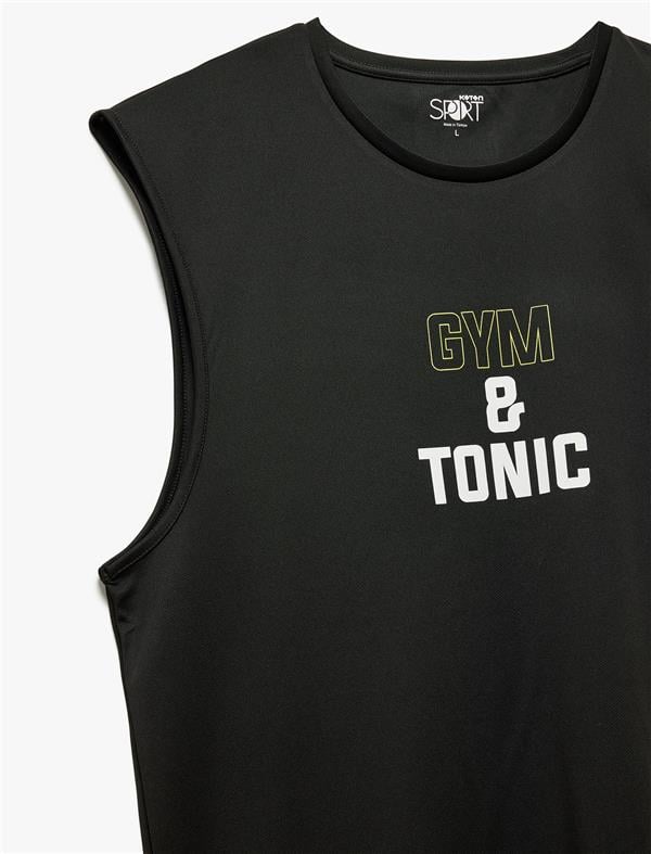 Koton 5Sam30012Nk 999 Sıyah Erkek Polıester Jersey Spor Kolsuz T-Shırt