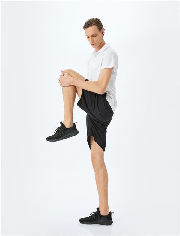 Koton 5Sam40037Nk 999 Sıyah Erkek Polıester Jersey Spor Short