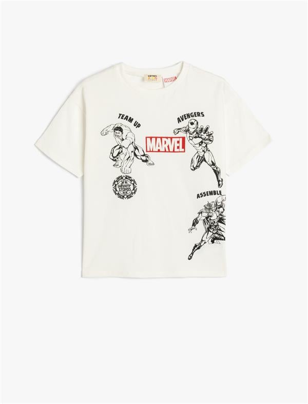 Koton 5Skb10182Tk 000 Beyaz Erkek Cocuk Pamuk Jersey Kısa Kollu T-Shırt