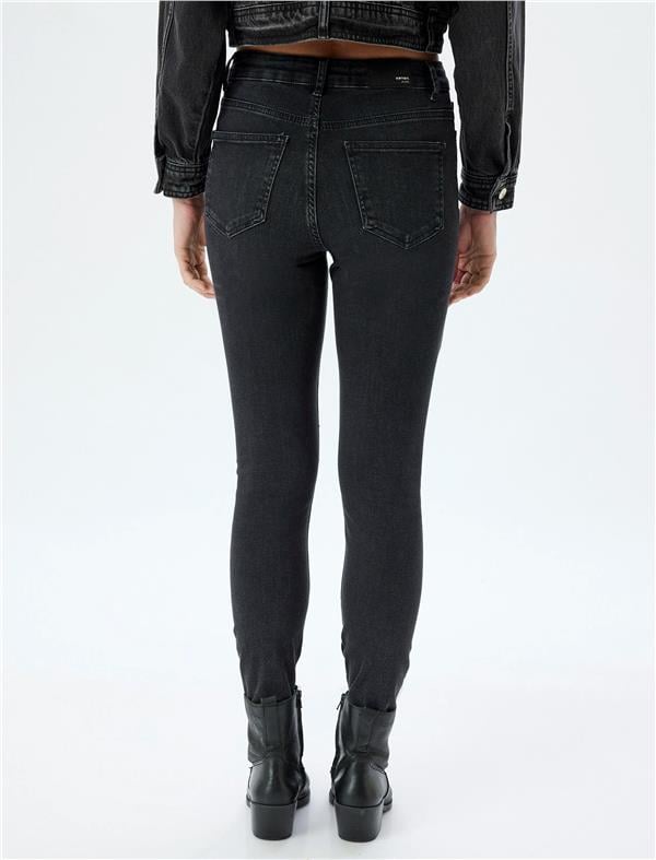 Koton 5Wal40052Md Blk Siyah Kadın Pamuk Denim Pantolon