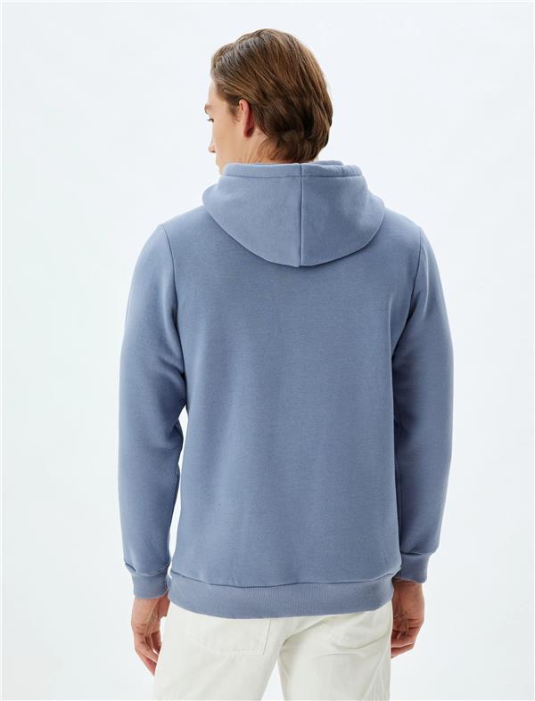 Koton 5Wam70001Mk 604 Mavı Erkek Pamuk Jersey Sweatshırt