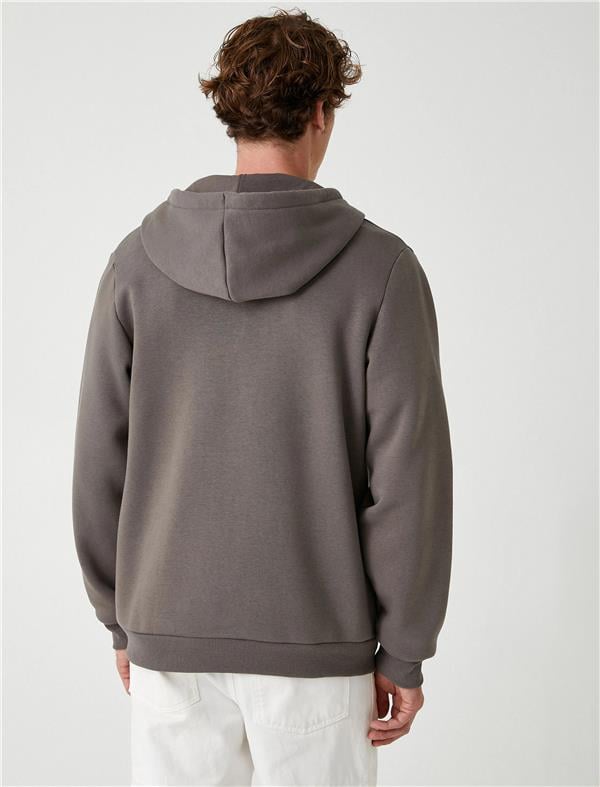 Koton 5Wam70016Mk 939 Antrasıt Erkek Pamuk Jersey Sweatshırt