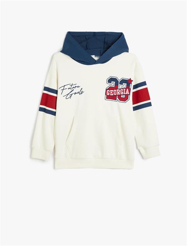 Koton 5Wkb10207Tk 010 Ekru Erkek Cocuk Pamuk Jersey Sweatshırt