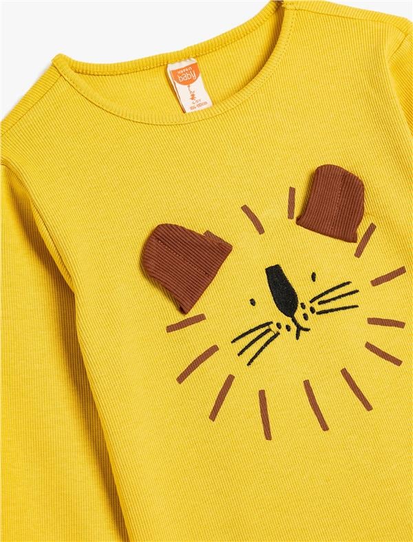 Koton 5Wmb10173Tk 165 Sarı Erkek Bebek Pamuk Jersey Sweatshirt