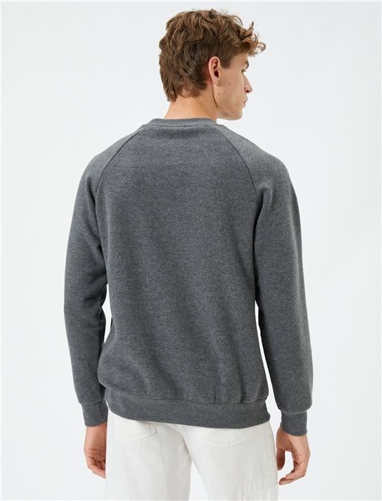Koton K24 4Wam70043Mk 931 Antrasit Erkek Pamuk Sweatshirt