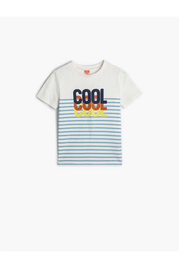 Koton 4Smb10168Tk 010 Ekru Erkek Bebek Pamuk Jersey Kısa Kollu T-Shirt