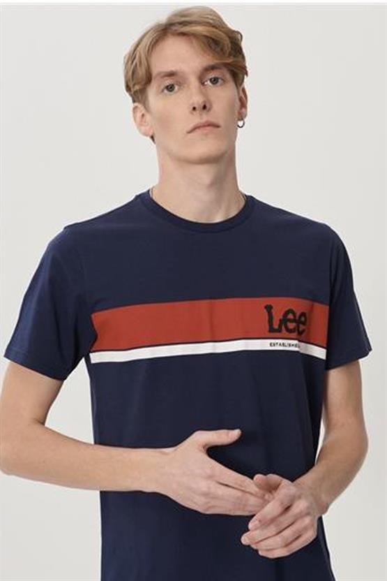 Lee L211918410 Lacivert Erkek T-shirt