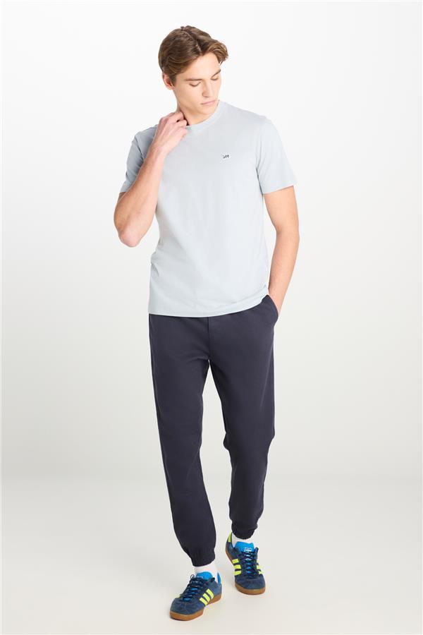 Lee L60Ufq 475 Concrete Gray Erkek Regular Bısıklet Yaka Logo T-Shırt
