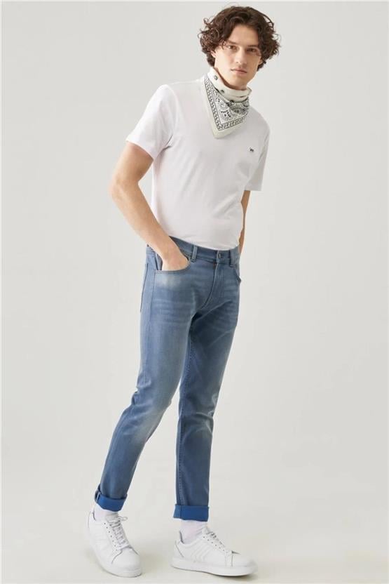 Lee L719026Uq Oxford Tan Erkek Luke Slim TapeKırmızı Denim Jean Pantolon