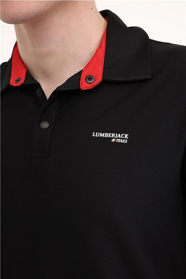 Lumberjack 5M Ml Hope 12Itl401 5Fx Sıyah Erkek Kısa Kollu Polo T-Shırt