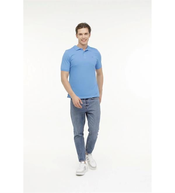 Lumberjack A10149746508010 4M M-Ct953 Basic P.T-Sh 4Fx Havacı Mavi Erkek Polo T-Shirt