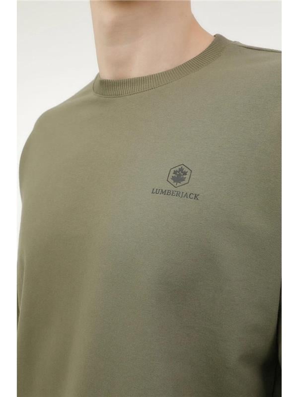 Lumberjack A10181320908010 4W Mb Sn75 C Neck Sw 4Pr Hakı Erkek Sweatshırt