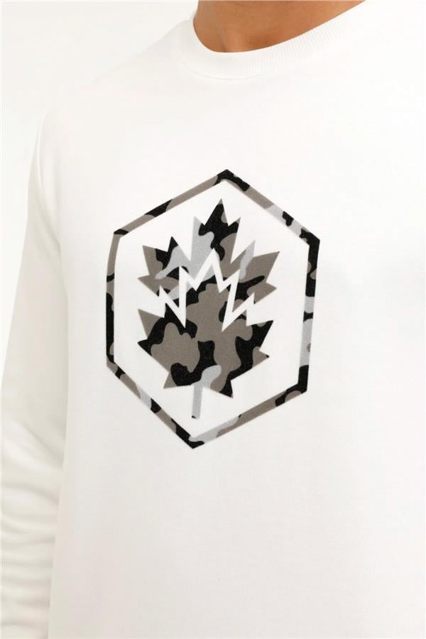 Lumberjack Ml Nedcamo-B 16Khk08 3Pr Ekru Erkek Sweatshirt