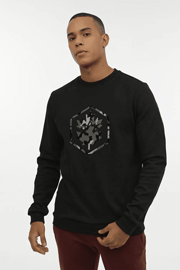 Lumberjack Ml Nedcamo-B 16Khk08 3Pr Siyah Erkek Sweatshirt