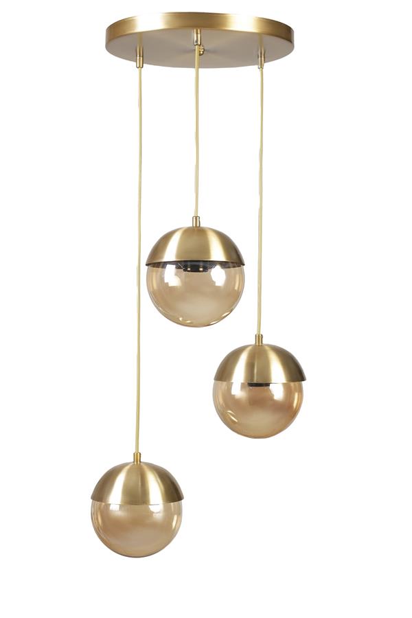 Lumexx Küre 3 Lü Tepsili Eskitme Bal Camlı Sarkıt